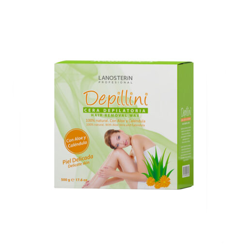 Cera Depilatoria Depillini Con Aloe y Caléndula Caja x 500 gr
