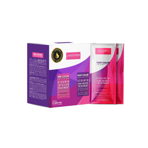 Tratamiento Lanosterín Keramin Pre y Post Color Duo Caja x 12 Sachets