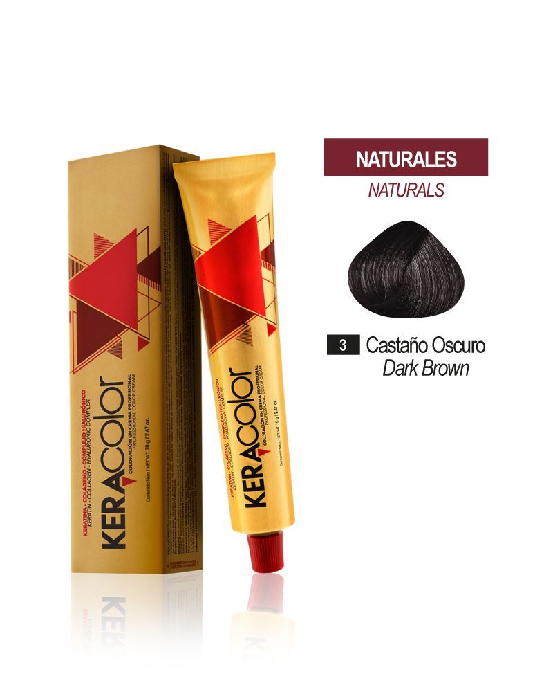 Tinte Keracolor - Castaño Oscuro 3 Tubo 70 g