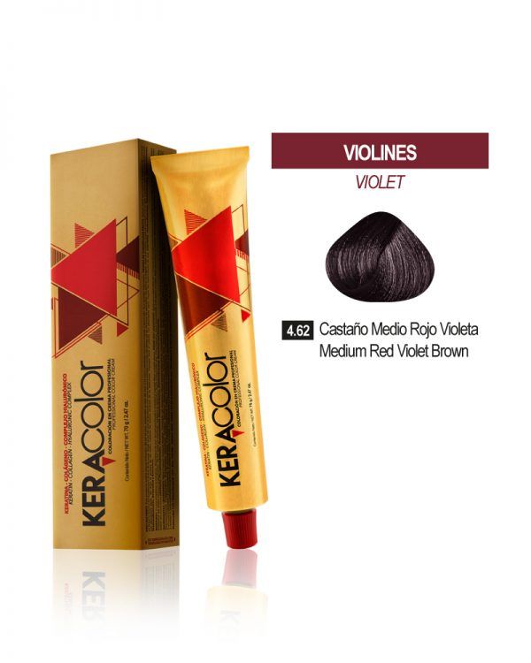 Tinte Keracolor - Castaño Medio Rojo Violeta 4.62 Tubo 70 g