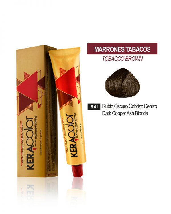 Tinte Keracolor - Rubio Oscuro Cobrizo Cenizo 6.41 Tubo 70 g