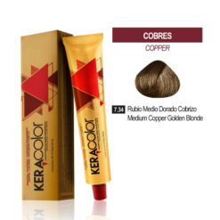 Tinte Keracolor - Rubio Medio Dorado Cobrizo 7.34 Tubo 70 g