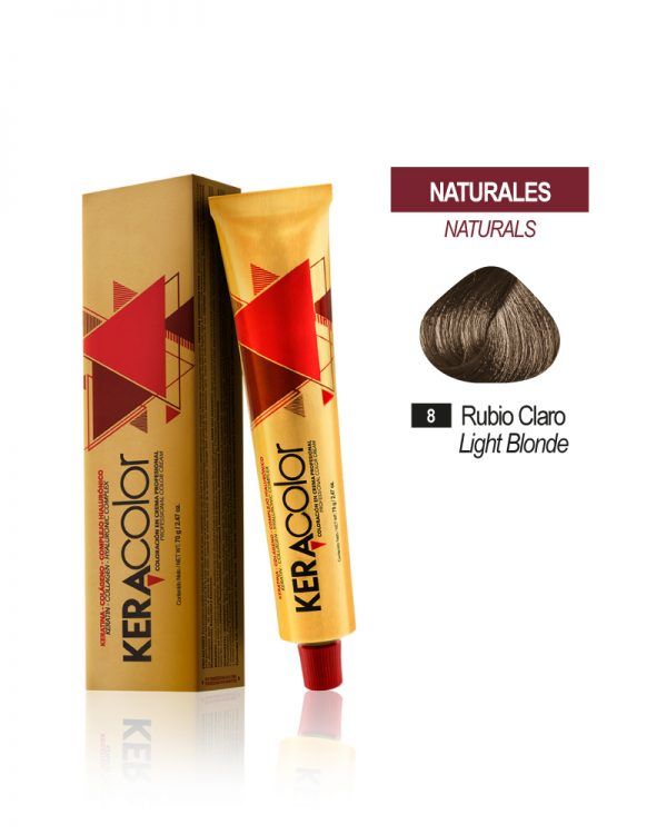 Tinte Keracolor - Rubio Claro 8 Tubo 70 g