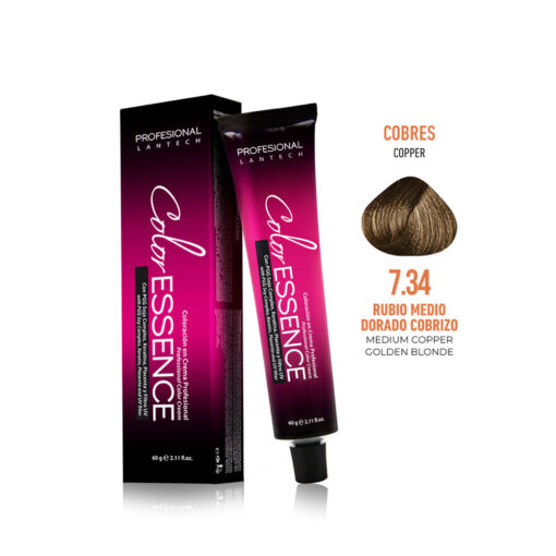 Tinte Color Essence - Rubio Medio Dorado Cobrizo 7.34 Tubo 60g