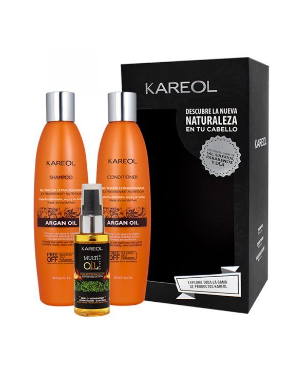 Pack Kareol - Argán Oil - Shamp 300ml + Acond 300ml + Multi Oil 60ml