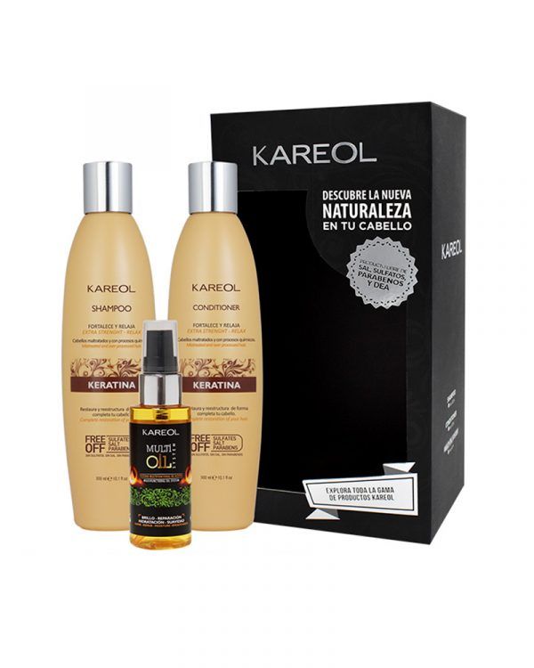 Pack Kareol - Keratina - Shamp 300ml + Acond 300ml + Multi Oil 60 ml