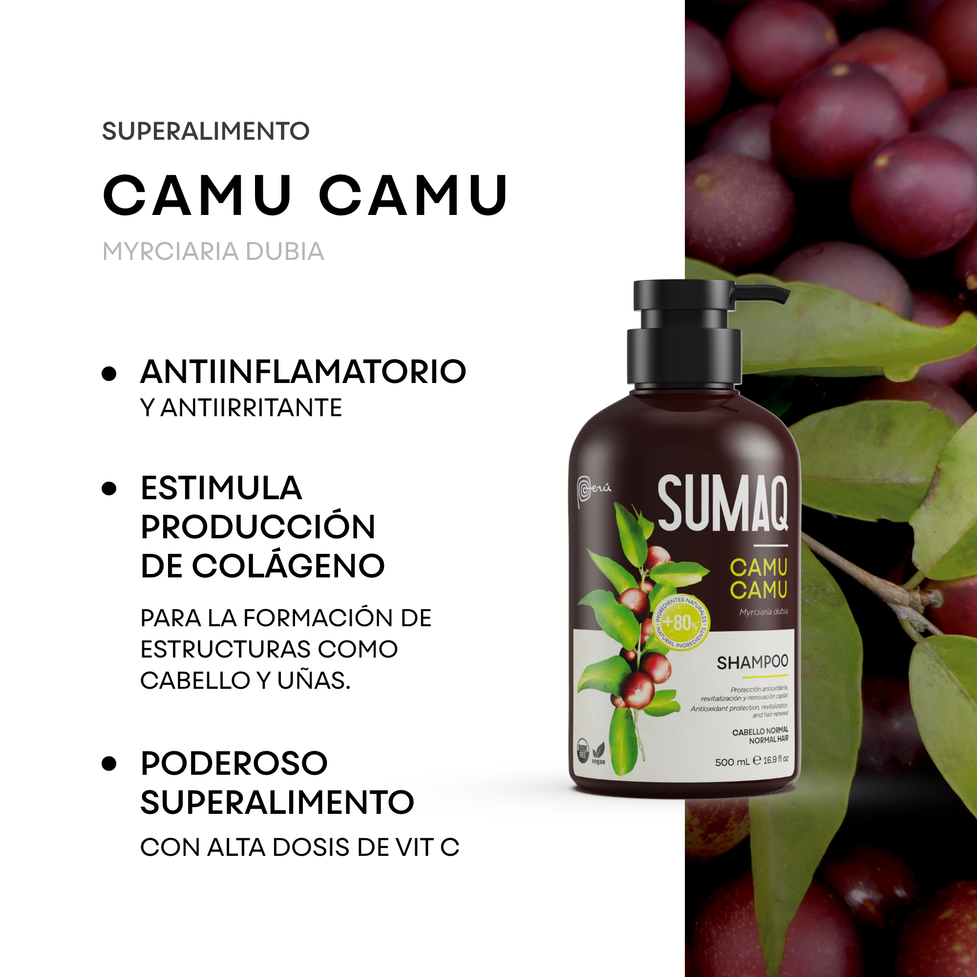 Shampoo Sumaq Camu Camu x 500 ml - Imagen 4