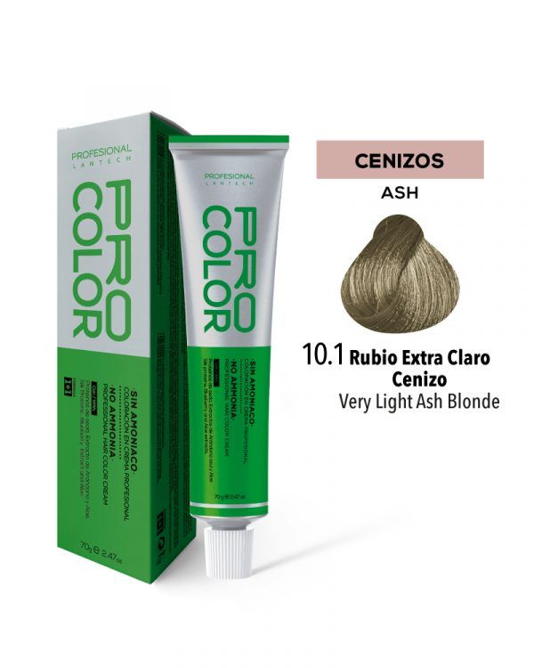 Tinte Sin Amoniaco Pro Color 10.1 Rubio Extra Claro Cenizo X 70 G