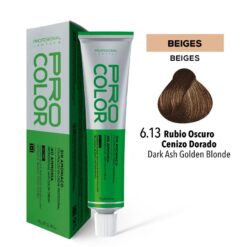 Tinte Sin Amoniaco Pro Color 6.13 Rubio Oscuro Cenizo Dorad X 70 G