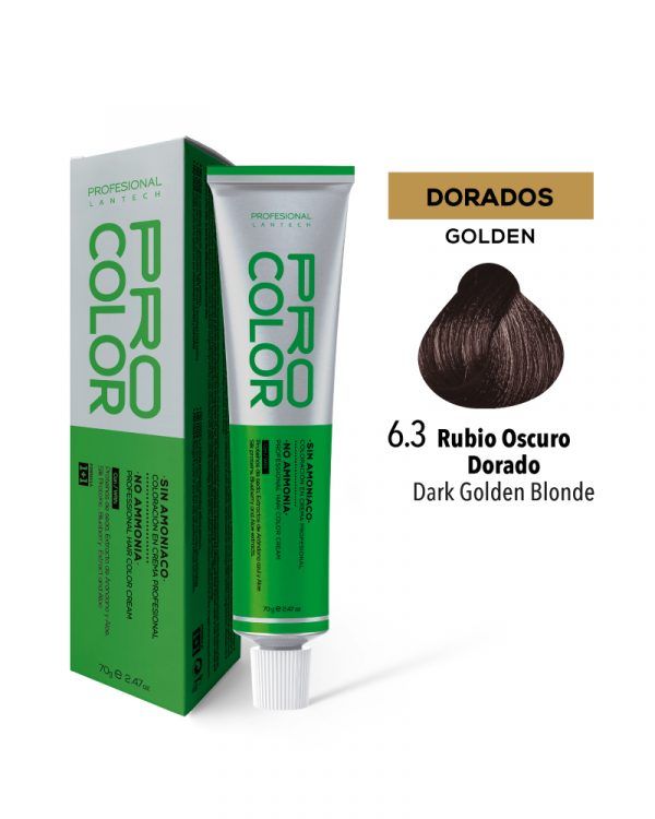 Tinte Sin Amoniaco Pro Color 6.3 Rubio Oscuro Dorado X 70 G