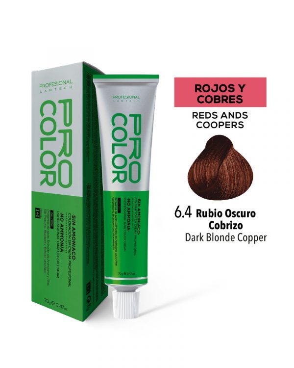 Tinte Sin Amoniaco Pro Color 6.4 Rubio Oscuro Cobrizo X 70 G