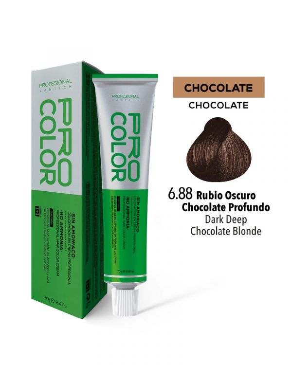 Tinte Sin Amoniaco Pro Color 6.88 Rub Oscuro Chocolate Prof X 70 G