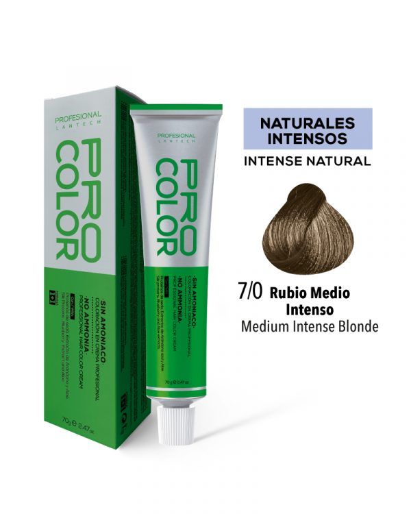 Tinte Sin Amoniaco Pro Color 7/0 Rubio Medio Intenso X 70 G
