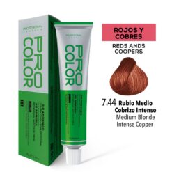 Tinte Sin Amoniaco Pro Color 7.44 Rub Medio Cobrizo Intenso X 70 G