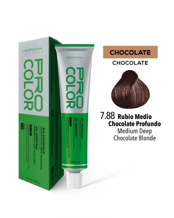 Tinte Sin Amoniaco Pro Color 7.88 Rub Medio Chocolate Profu X 70 G