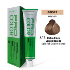 Tinte Sin Amoniaco Pro Color 8.13 Rubio Claro Cenizo Dorado X 70 G