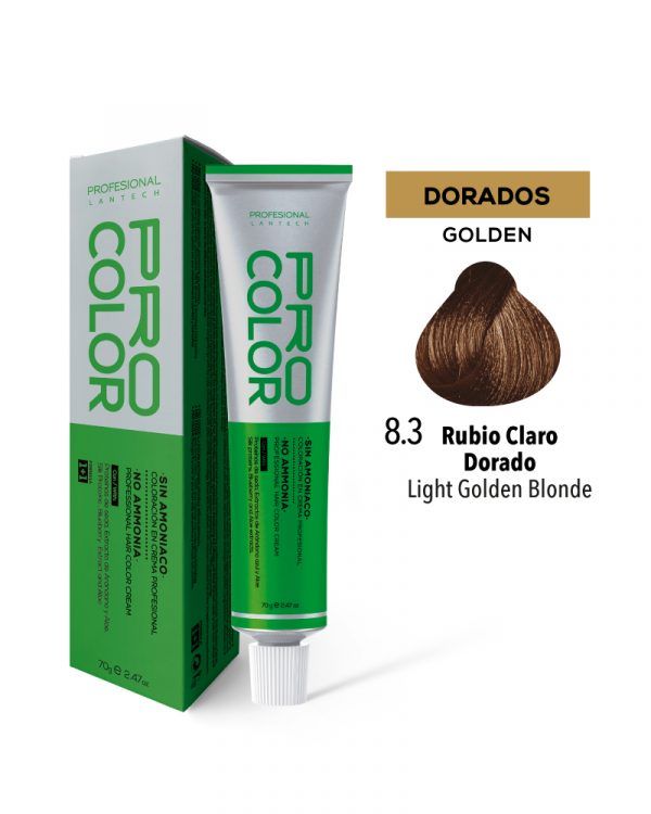 Tinte Sin Amoniaco Pro Color 8.3 Rubio Claro Dorado X 70 G