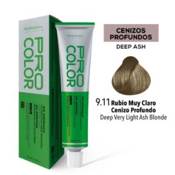 Tinte Sin Amoniaco Pro Color 9.11 Rub Muy Claro Cenizo Prof X 70 G