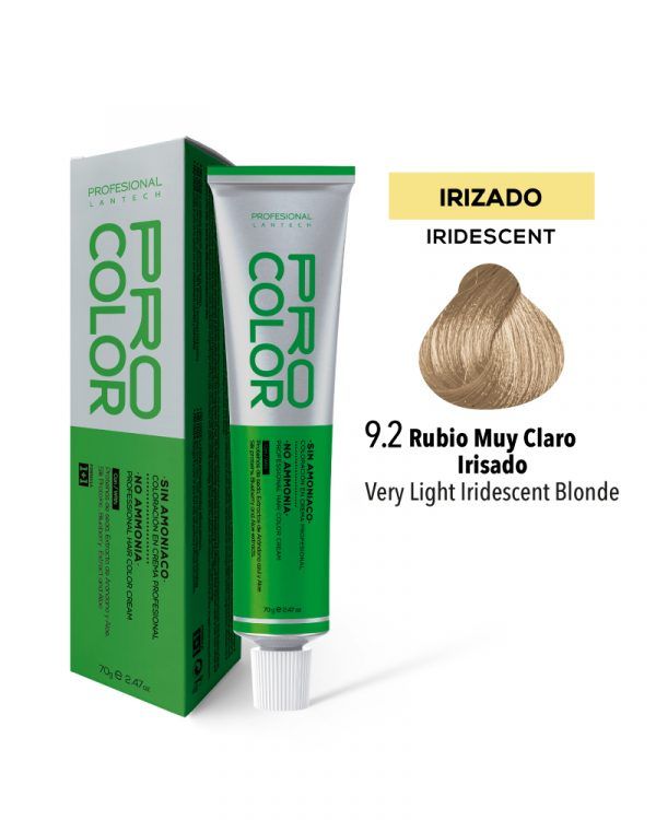 Tinte Sin Amoniaco Pro Color 9.2 Rubio Muy Claro Irisado X 70 G
