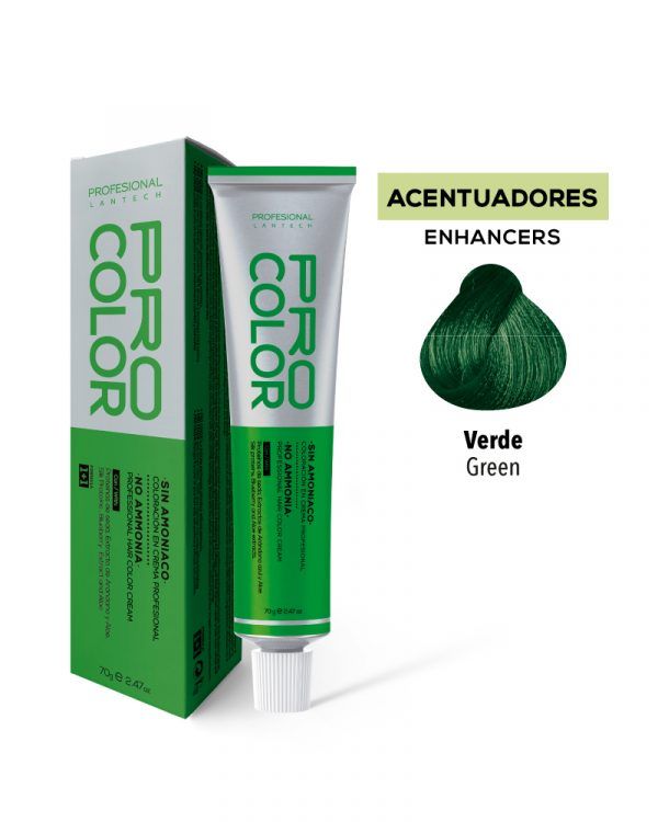 Tinte Sin Amoniaco Pro Color 4000 Verde X 70 G