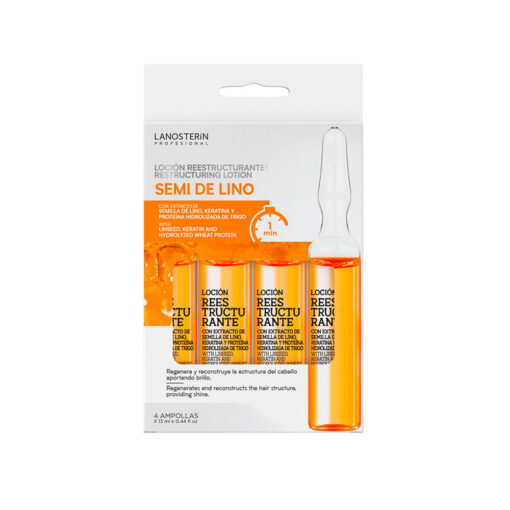 Ampolla Lanosterín Semi de Lino Loción Reestructurante Caja x 4 und