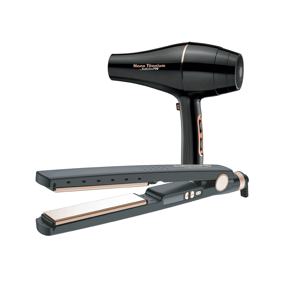 Combo De Plancha Y Secadora BaBylissPRO Rose Gold