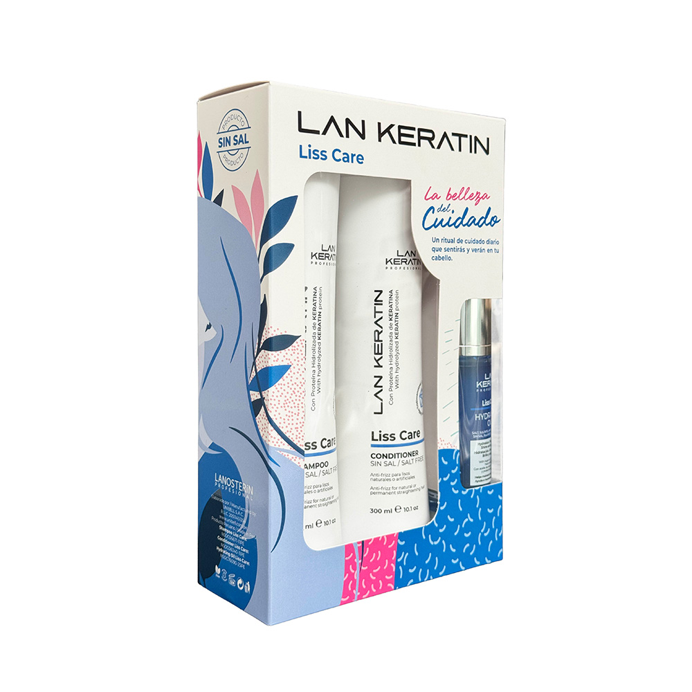 Pack Lan Keratin Liss Care - Shampoo + Acondicionador 300 ml + Hydrating Oil 47 ml - Imagen 2