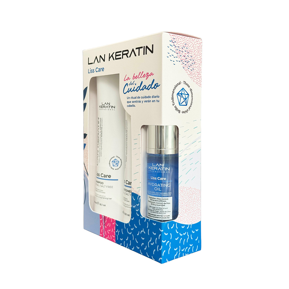 Pack Lan Keratin Liss Care - Shampoo + Acondicionador 300 ml + Hydrating Oil 47 ml - Imagen 3